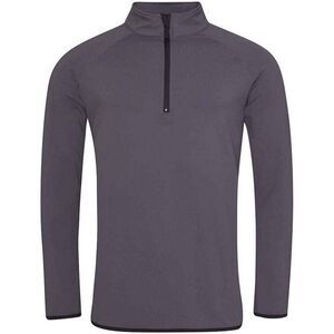 AWDis Cool Mens Half Zip Sweat Top / Charcoal/Jet Black
